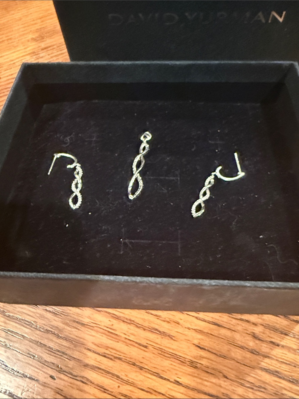 Sterling Silver Twisted Infinity Drop Earrings - Silver and pendant
